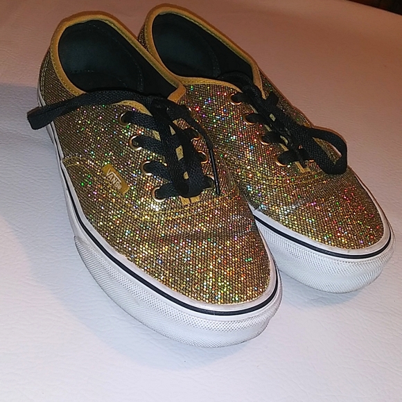 Vans Shoes - Vans shoes Gold glitter sparkle said 6.5 womens